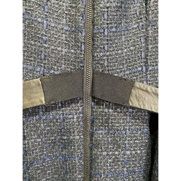 Alice + Olivia Tweed Fit & Flare Dress Sleeveless Career Party Blue Size 2 - Picture 3 of 6